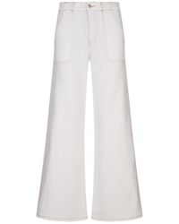 FRAME - Witte Broek Met Katoenmix - Lyst
