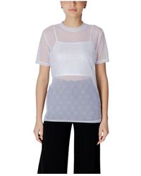 ARMANI EXCHANGE - Weißes kurzarm rundhals t-shirt - Lyst