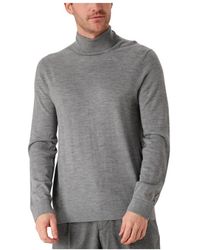 SELECTED - Merino Roll Neck Sweater Grijs - Lyst