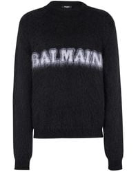 Balmain - Brushed-Finish Mohair Blend Jumper - Lyst