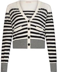Liu Jo - Truien & Vesten ,Veelkleurig ,Wol Gebreide Cardigan Met Juwelen Applicaties - Lyst