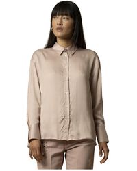 Kocca - Overhemden ,Roze ,Elegante Gestreepte Overhemd Met Lange Mouwen - Lyst