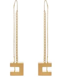 Elisabetta Franchi - Goldene Kette Logo Ohrringe - Lyst