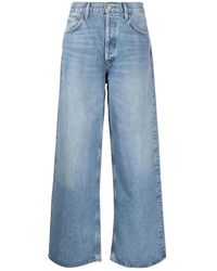 Agolde - Blaue high-rise straight-leg jeans - Lyst