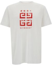 Givenchy - Rotes t-shirt mit 4g-logo-print - Lyst