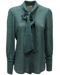 PHO® Firenze - Overhemden ,Groen ,Wol Camicia Wo Lurex Shirt - Lyst