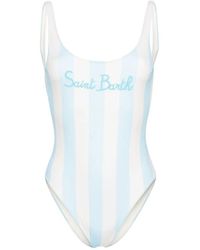 Mc2 Saint Barth - Klar blau gestreifter badeanzug - Lyst