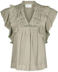 Neo Noir - Ruffle Voile Top - Lyst