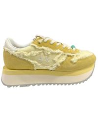 Sun 68 - Canvas fransen high top sneakers - Lyst