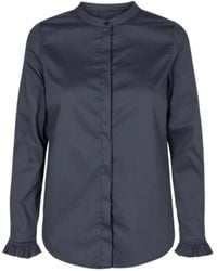 Mos Mosh - Overhemden ,Blauw ,Katoen Nachtblauw Overhemd Met Voorknoopsluiting - Lyst