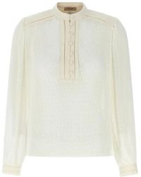 Twinset - Overhemden ,Wit ,Polyester Elegante Witte Georgette Blouse - Lyst