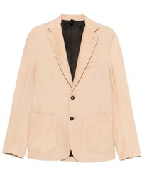 Tagliatore - Jassen ,Leer Leren Blazer Met Twee Knopen - Lyst