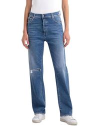Replay - Jeans rectos de talle alto para mujer - Lyst