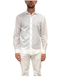 Xacus - Overhemden ,Wit ,Katoen Luxe Wit Linnen Katoenen Overhemd - Lyst