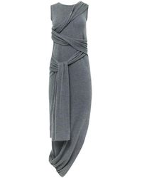 JW Anderson - Anthrazitgraues Ärmelloses Kleid Mit Drapierung - Lyst