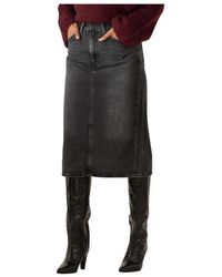 Levi's - Rokken ,Grijs ,Katoen High Rise Back Slit Skirt - Lyst