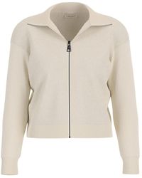 Guess - Truien & Vesten ,Wit ,Polyester Geribbelde Cardigan - Lyst