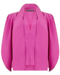 Alberta Ferretti - Blouse Met Strik - Lyst