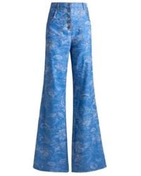 Etro - Flared Jacquard Denim Jeans - Lyst