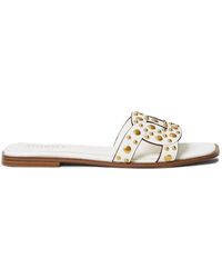 Twinset - Schoenen ,Wit ,Witte Stud Sandalen Vierkante Neus - Lyst