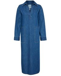 Part Two - Kleedjes ,Blauw ,Denim Denim Maxi Jurk - Lyst