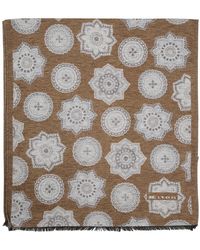 Kiton - Accessoires ,Bruin ,Kasjmier Kasjmier Sjaal Bruin Geometrisch Bloemig - Lyst