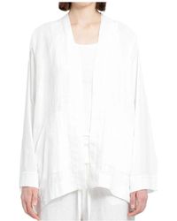 Thom Krom - Chaqueta kimono de lino blanco - Lyst