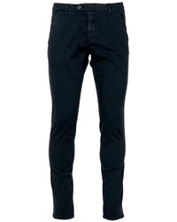 Roy Rogers - Broeken ,Blauw ,Katoen Blauwe Katoenen Broek Slim Fit - Lyst