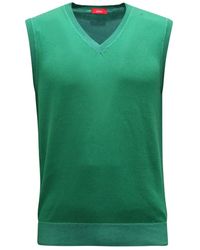Altea - Truien & Vesten ,Groen ,Katoen V-Hals Katoenen Mouwloze Trui - Lyst