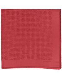 Givenchy - Roter Seiden- Und Wollfransenschal - Lyst