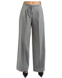 HUGO - Tie-Belt Wide Broeken - Lyst