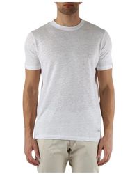 DISTRETTO12 - T-shirt in lino con patch logo - Lyst