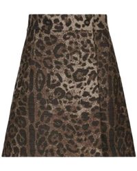 Dolce & Gabbana - Minifalda de estampado de leopardo con cintura alta - Lyst