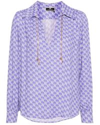 Elisabetta Franchi - Overhemden ,Paars ,Polyester Stijlvolle Blouse - Lyst