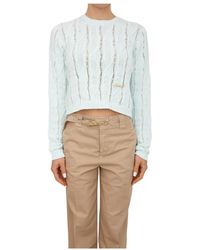 Twinset - Truien & Vesten ,Blauw ,Katoen Maglia Acquamarina - Lyst