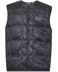 Moncler - Jassen ,Blauw ,Blauwe Mouwloze Donsjas - Lyst