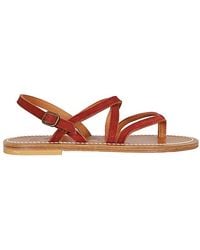 K. Jacques - Schoenen ,Bruin ,Leer St Tropez Sandalen - Lyst