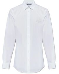 Moschino - Baumwollhemd mit gesticktem logo - Lyst