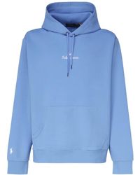 Polo Ralph Lauren - Blaue sweatshirt mit logo-stickerei - Lyst