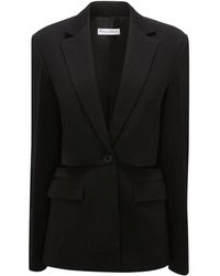 JW Anderson - Jassen ,Zwart ,Wol Zwarte Wollen Casual Blazer - Lyst