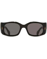 Cutler and Gross - Accessoires ,Zwart ,Diablo Zwart Rechthoekige Zonnebril - Lyst