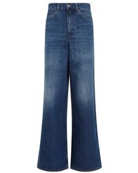 Chloé - Blauwe Wide Leg Denim Jeans - Lyst