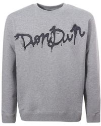 Dondup - Grauer sweatshirt mit logo-print - Lyst