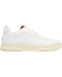 Gucci - Schoenen ,Wit ,Leer Re-Web Leren Lage Sneakers - Lyst