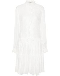 Ermanno Scervino - Shirt dresses,weiße baumwoll-midi-hemd-kleid - Lyst