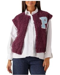 Pom - Gilet Teddy Baseball - Lyst