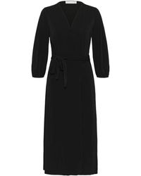 Inwear - Schwarzes Wickelkleid Mit V-Ausschnitt - Lyst