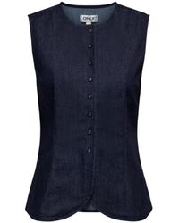ONLY - Mouwloze Gilet Met Knopen En Ronde Hals - Lyst