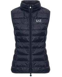 EA7 - Jassen ,Blauw ,Leer Geïsoleerd Vest - Lyst