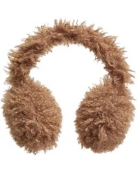 Moncler - Teddy Fleece Gevoerde Hoed Bruin - Lyst